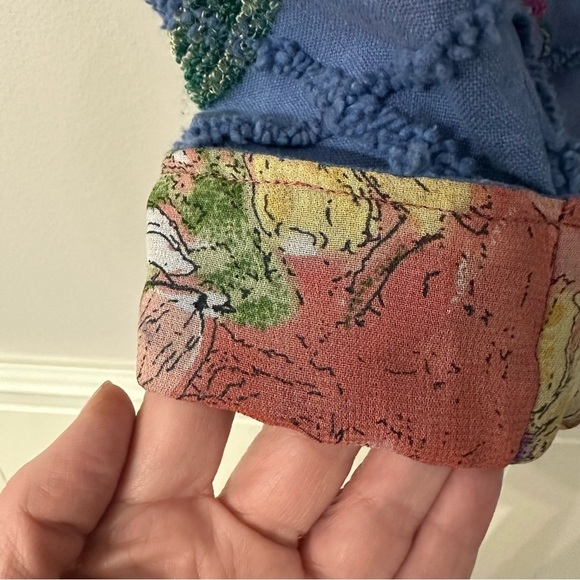 Tantrums Women’s Long Sleeve Blue Embroidered Floral Button Up Jacket Sz M GUC - Picture 4 of 7